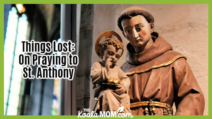 Things Lost: On Praying to St. Anthony. Photo of brown St. Anthony statue in a church by Wolfgang Krzemien via Pexels.