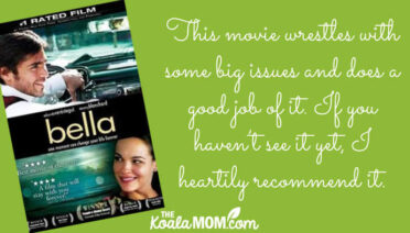 "his movie wrestles with some big issues and does a good job of it. If you haven’t see it yet, I heartily recommend it." Review of Bella movie.
