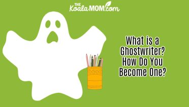 What is a Ghostwriter? How Do You Become One? Image of cartoon ghost with a jar of pens beside him created in PicMonkey.