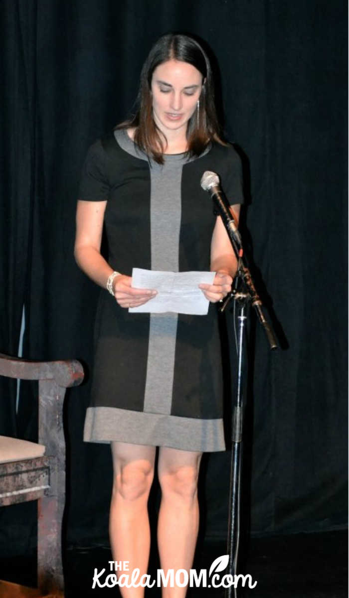 Bonnie Way reading "A Fickle Mountain" at This Side of West's editors' reading.