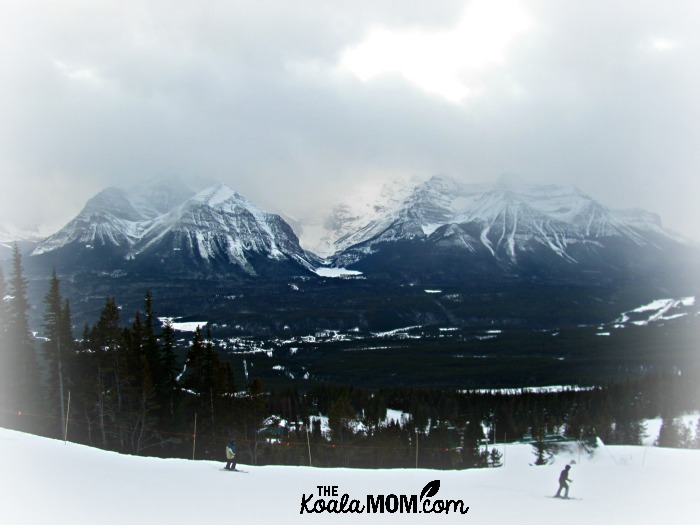 Skiers at Lake Louise Ski Hill in Alberta