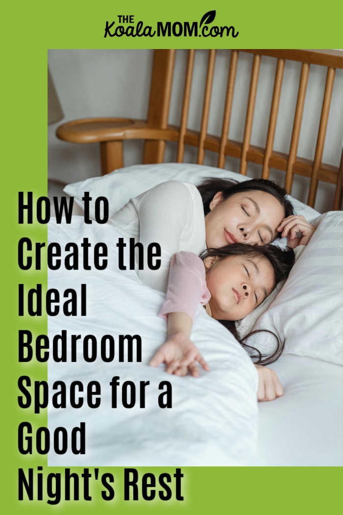 How to Create the Ideal Bedroom Space for a Good Night's Rest. Photo of mom and daughter sleeping under a snug white duvet by Ketut Subiyanto via Pexels.