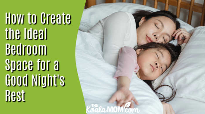 How to Create the Ideal Bedroom Space for a Good Night's Rest. Photo of mom and daughter sleeping under a snug white duvet by Ketut Subiyanto via Pexels.