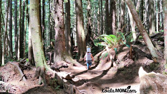 Jade hiking the trail to Mystic Beach