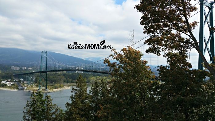 The Lion's Gate Bridge in Vancouver, viewed from Prospect Point in Stanley Park