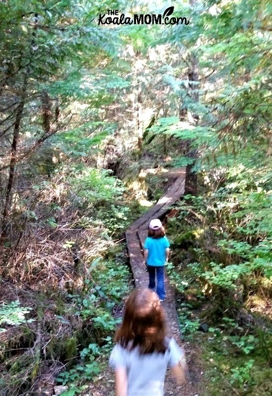 Sunshine and Lily hiking