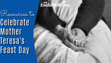 Resources to Celebrate Mother Teresa's Feast Day. Image of Mother Teresa's hands folded over a rosary in her lap via https://www.motherteresamovie.com/press-images.