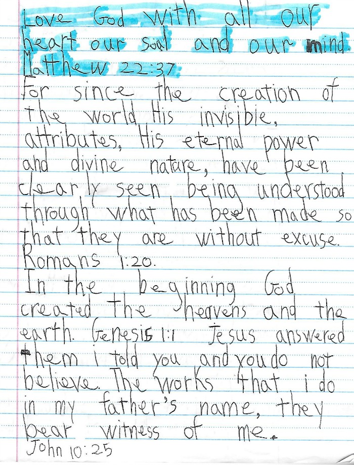 Verses copied from Cold Case Christianity for Kids