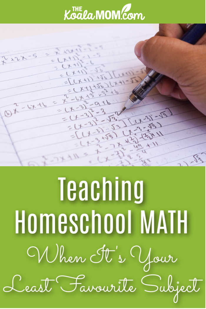Teaching MATH When It's Your Least Favourite Subject. Photo of person working math problems by hand via Depositphotos.