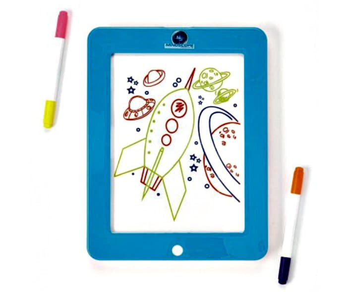Mindscope Light Up LED GLOW PAD BLUE Animator with Glow Markers 