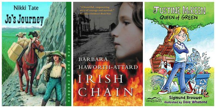 Canadian fiction for tween girls, including Jo's Journey and Irish Chain (historical fiction) and Justine McQueen, Queen of Green (contemporary fiction)