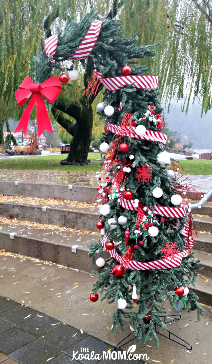 Whoville-inspired Christmas trees are part of the Lights on the Lake displays at Harrison Hot Springs.