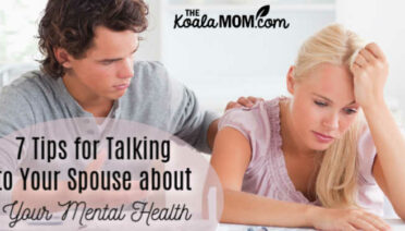 7 tips for talking to your spouse about your mental health (like this despaired couple talking in their living room.)