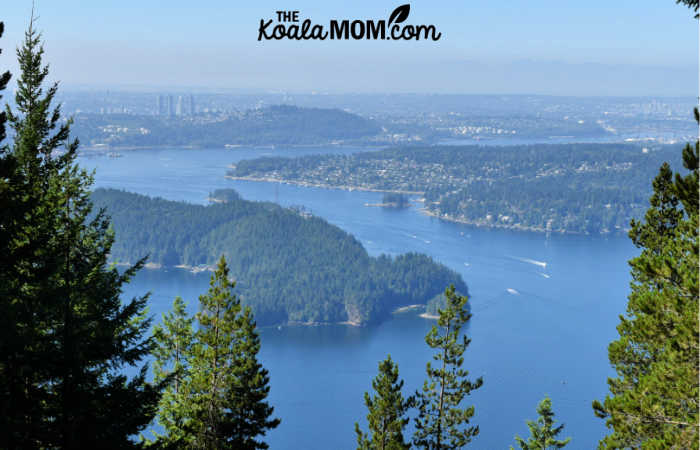 Views of downtown Vancouver and the lower mainland from the Diez Vistas Trail.