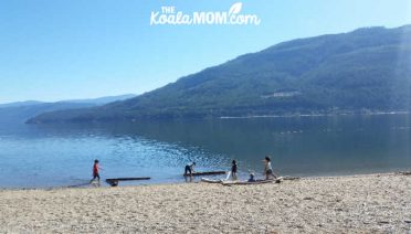 Kids playing on the beach at Herald Provincial Park.