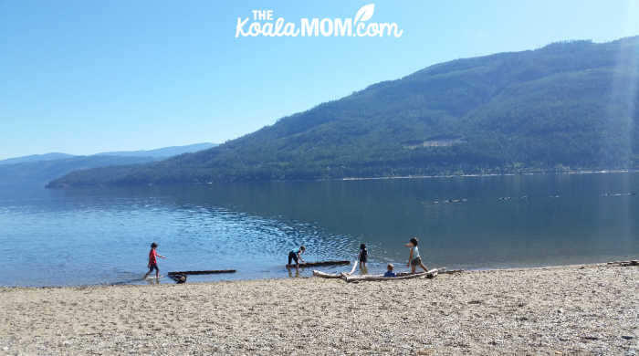 Kids playing on the beach at Herald Provincial Park.