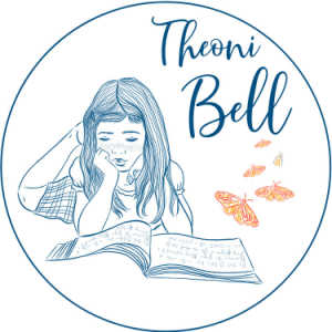 Theoni Bell logo (girl reading a book)