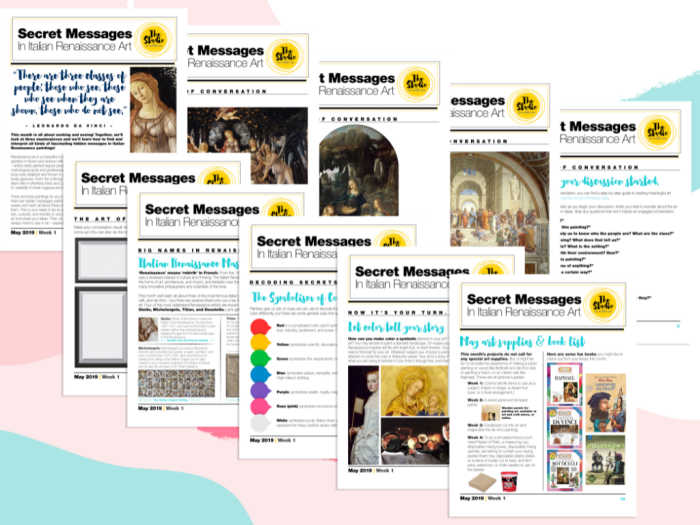 An example of a typical week of lessons from Art History Kids.