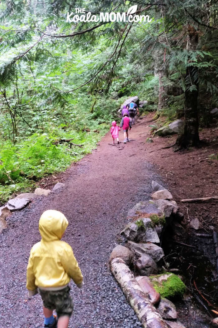 Kids hiking the Lindemann Lake Trail.