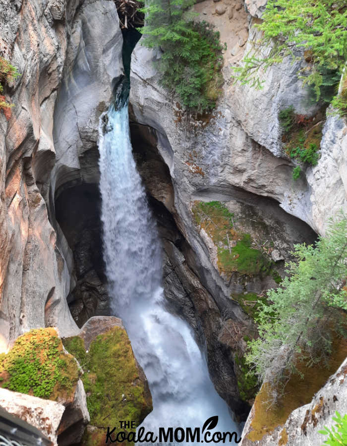 Waterfall in Maligne Canyon.