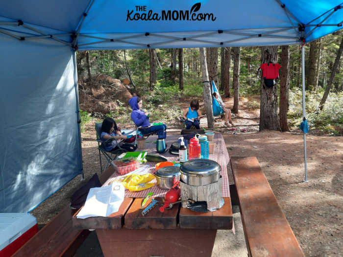 Relaxing at the Falls Creek Campground.