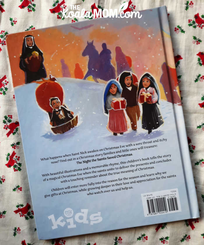 Back cover of The Night the Saints Saved Christmas by Gracie Jagla