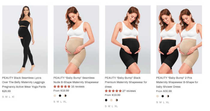 Popular maternity clothes from Peauty