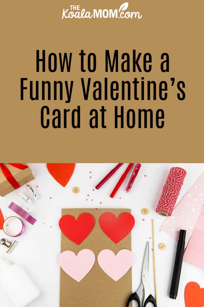 How to Make a Funny Valentine’s Card at Home. Photo of card-making supplies via Depositphotos.