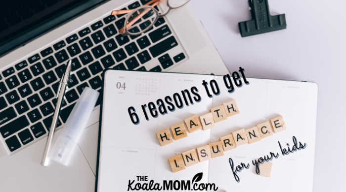 6 Reasons to Get Health Insurance for Your Kids. Photo of blocks spelling "health insurance" on planner near laptop by Leeloo Thefirst via Pexels.