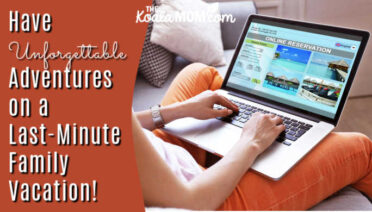 Have Unforgettable Adventures on a Last-Minute Family Vacation! Photo of mom booking a vacation on her laptop via Depositphotos.