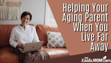 Helping Your Aging Parent When You Live Far Away: A How-To Guide. Photo of woman sitting on a red leather couch with a laptop by Samia Liamani on Unsplash
