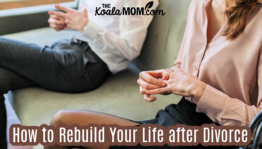 How to Rebuild Your Life after Divorce. Photo of couple sitting several feet apart on a couch and taking off their rings via Pexels.