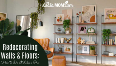 Redecorating Walls & Floors: How to Do It Like a Pro. Photo of grey and green shelving and home decor by Spacejoy on Unsplash