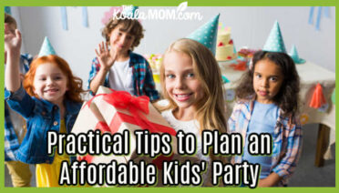 Practical Tips to Plan an Affordable Kids' Party. Photo of birthday girl holding presents via Depositphotos.