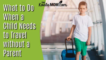 What to Do When a Child Needs to Travel without a Parent. Photo of boy carrying suitcase in airport via Depositphotos.