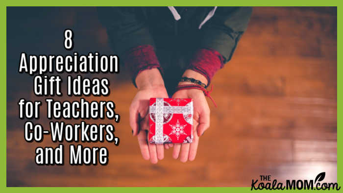 8 Appreciation Gift Ideas for Teachers, Co-Workers, and More. Photo of woman holding a small gift box by Ben White on Unsplash.