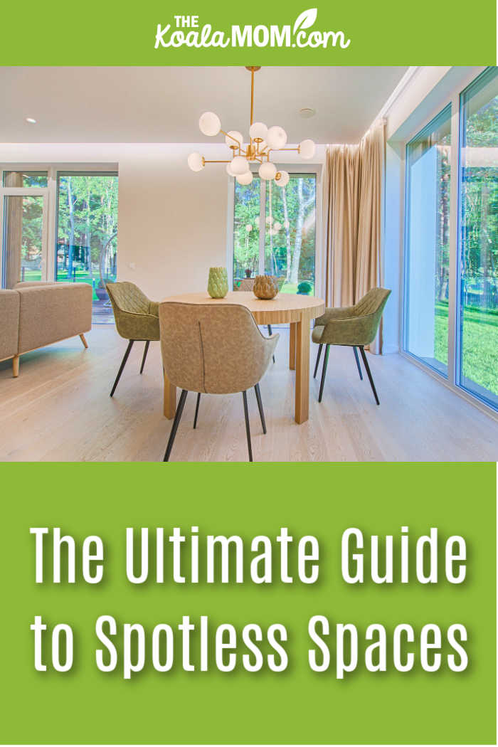 The Ultimate Guide to Spotless Spaces. Photo of clean, minimal dining room by Vecislavas Popa via Pexels.