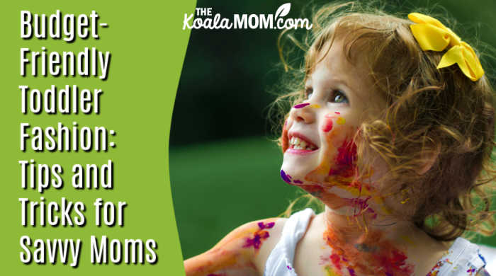 Budget-Friendly Toddler Fashion: Tips and Tricks for Savvy Moms. Photo of a toddler girl with curly hair and paint all over her face and her white dress by Senjuti Kundu on Unsplash.
