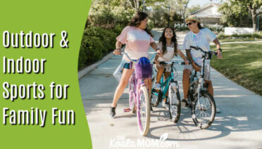 Outdoor and Indoor Sports for Family Fun. Photo of mom, dad and daughter laughing on bikes together by RDNE Stock project via Pexels.