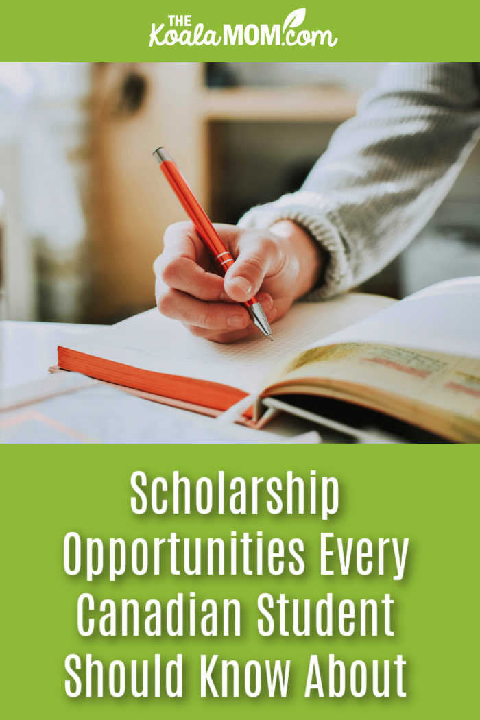 Scholarship Opportunities Every Canadian Student Should Know About. Photo of person holding a red pen over a book by lilartsy are Unsplash.