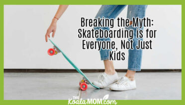 Breaking the Myth: Skateboarding is for Everyone, Not Just Kids. Photo of woman in jeans and white Converse reaching down for her teal skateboard by Kaboompics.com via Pexels.