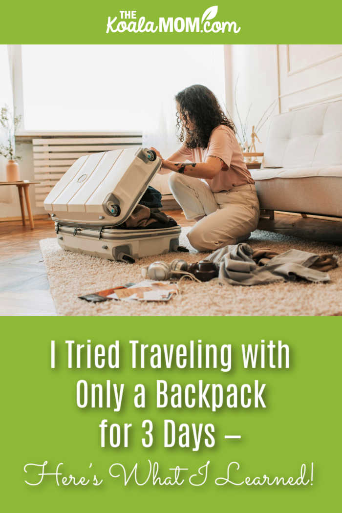 I Tried Traveling with Only a Backpack for 3 Days — Here’s What I Learned! Photo of woman packing a suitcase by Vlada Karpovich via Pexels.