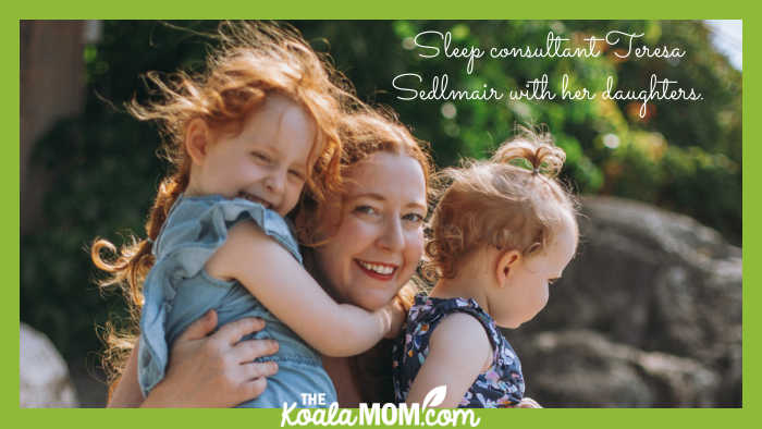 Sleep consultant Teresa Sedlmair with her daughters. Photo via Teresa's website.