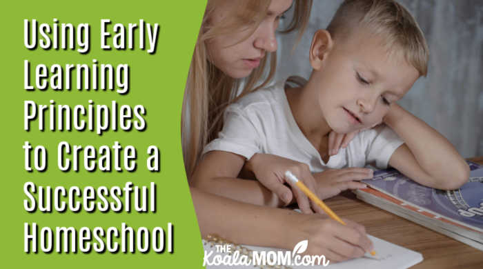 Using Early Learning Principles to Create a More Successful Homeschool. Photo of mom helping son write in a notebook by Tima Miroshnichenko via Pexels.