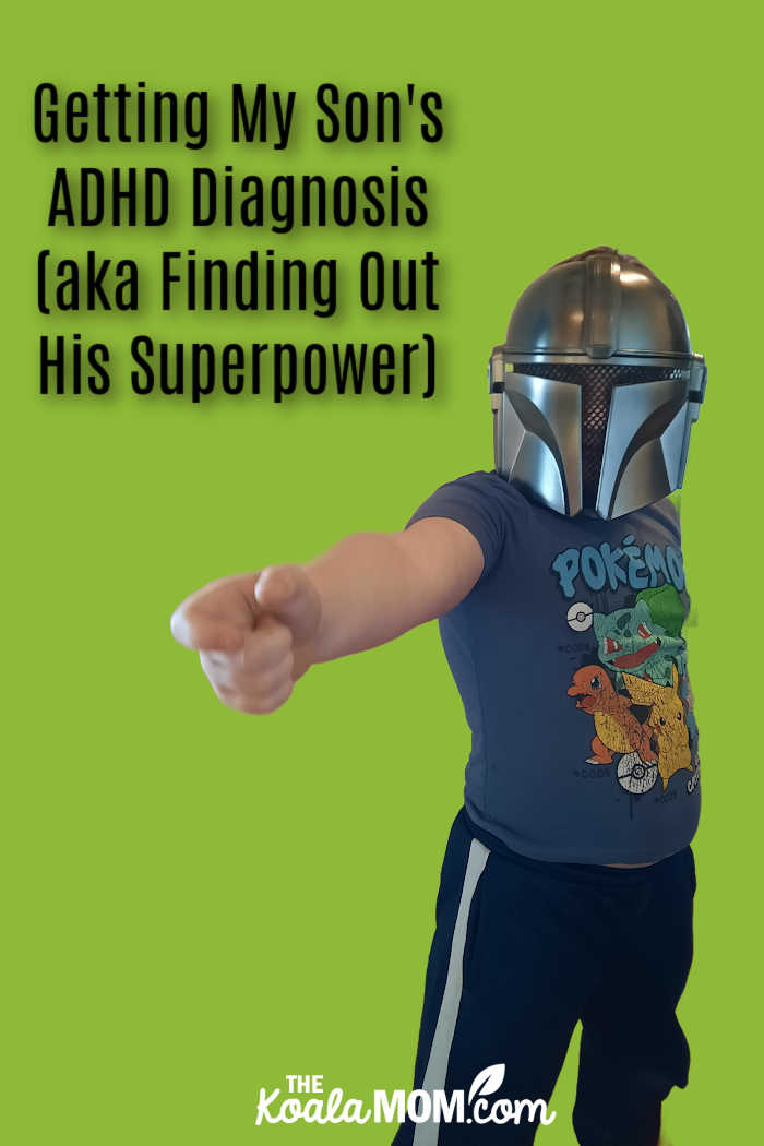 Getting My Son's ADHD Diagnosis (aka Finding Out His Superpower). Photo of boy wearing a Star Wars helmet by Bonnie Way.
