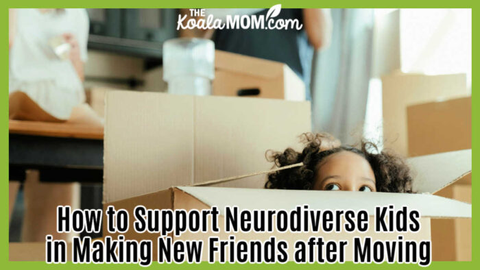 How to Support Neurodiverse Kids in Making New Friends after Moving. Photo of a girl peeking out of a moving box by cottonbro studio via Pexels.