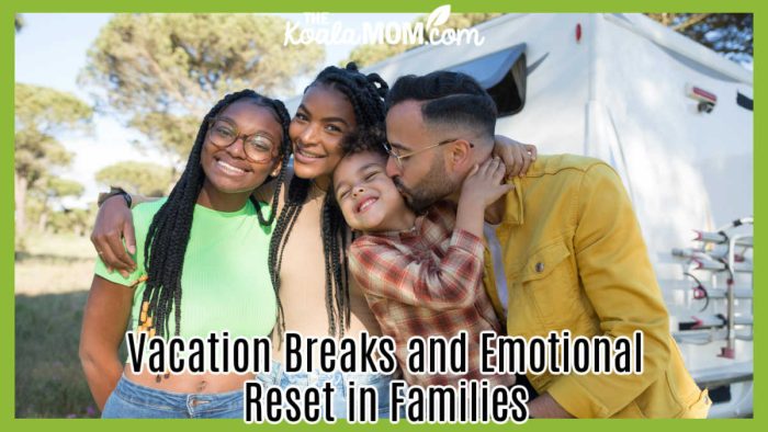 Vacation Breaks and Emotional Reset in Families. Photo of family of four smiling together by Kampus Production via Pexels.