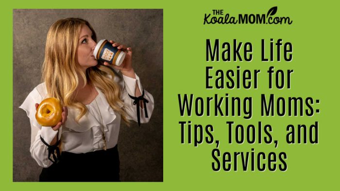 Make Life Easier for Working Moms: Tips, Tools, and Services. Photo of mom sipping coffee and holding an apple by Memento Media via Unsplash.