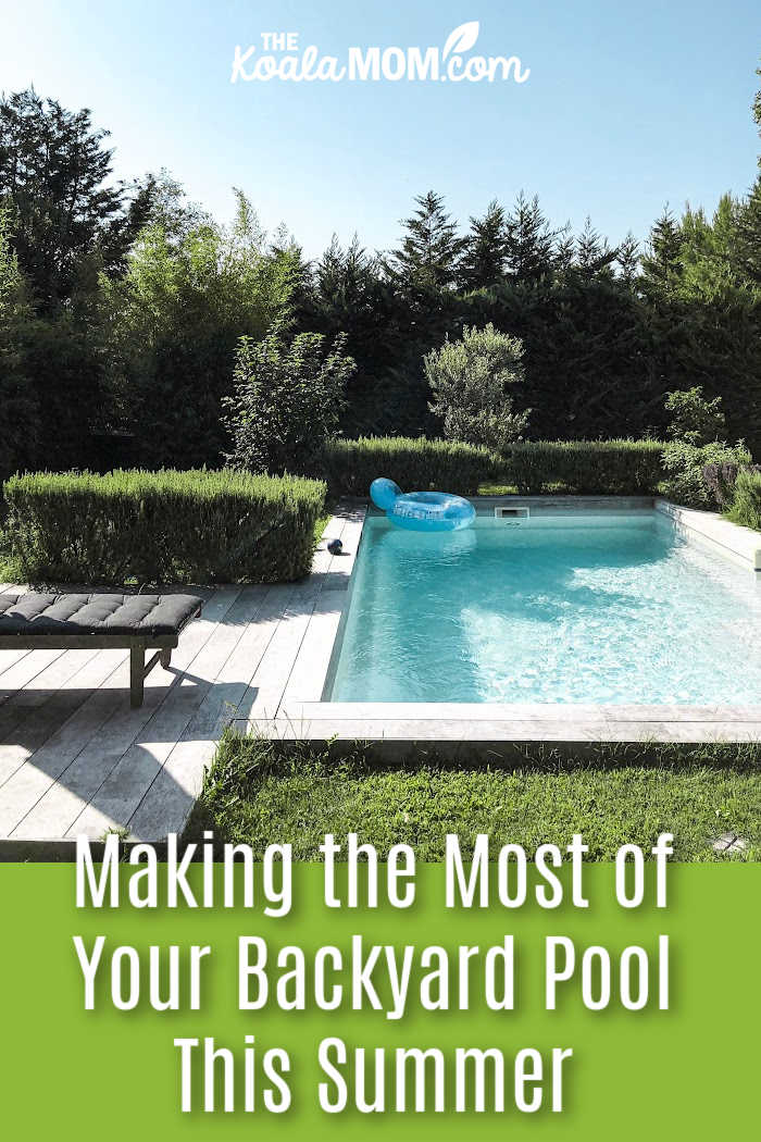 Making the Most of Your Backyard Pool This Summer., Photo of small, sunny pool in a patio with hedges around it by Vincent Rivaud via Pexels.