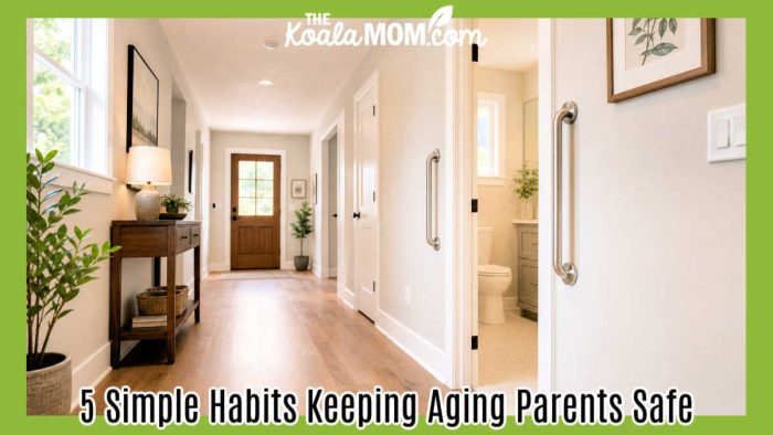5 Simple Habits Keeping Aging Parents Safe. Stock photo of open, bare hallway through brightly lit home.